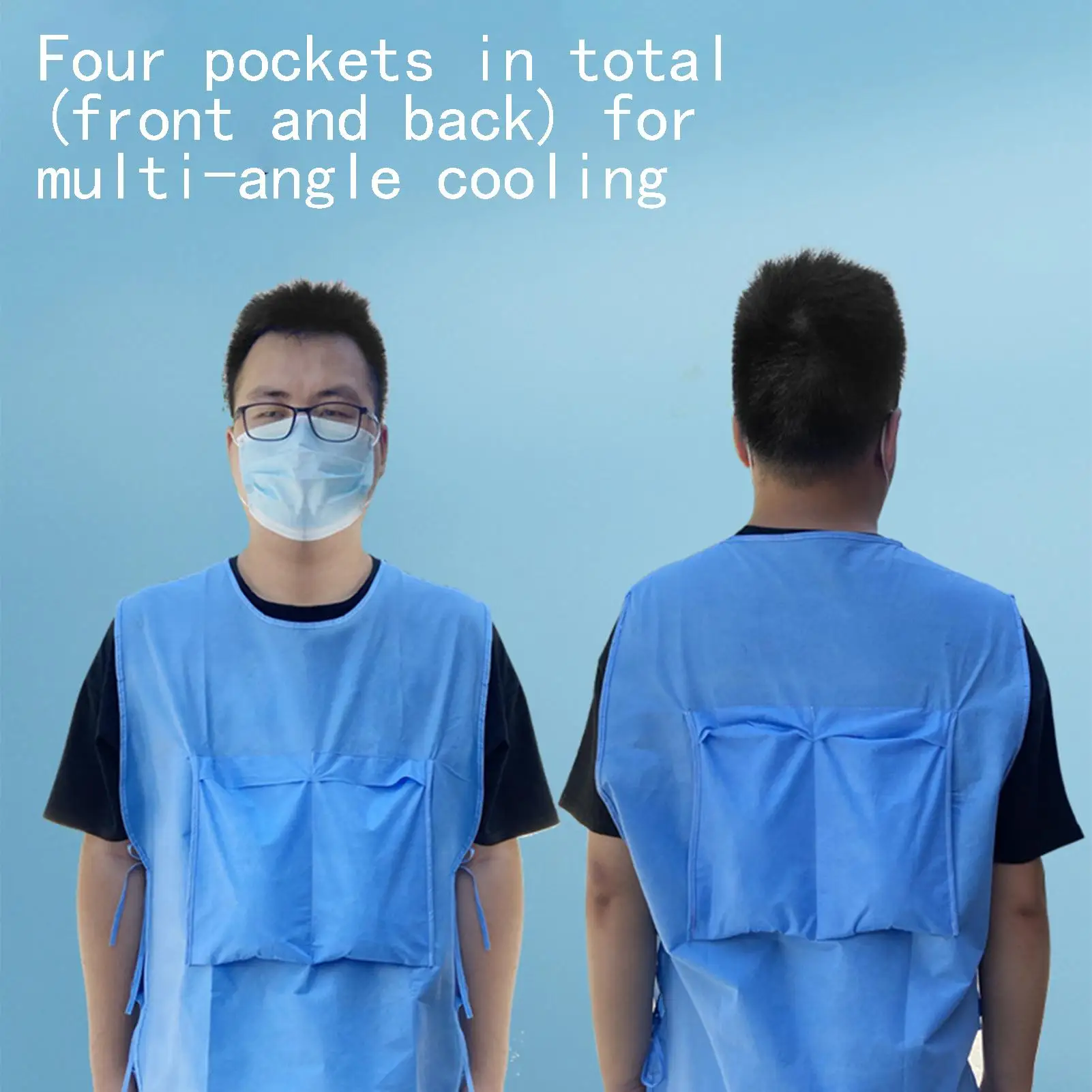 Cooling Vest Cold Jacket with 4 Gel Ice Packs Hot Weather Cold Vest for Men Women Rider Gardener Hiker Fishermen Driver Cycling