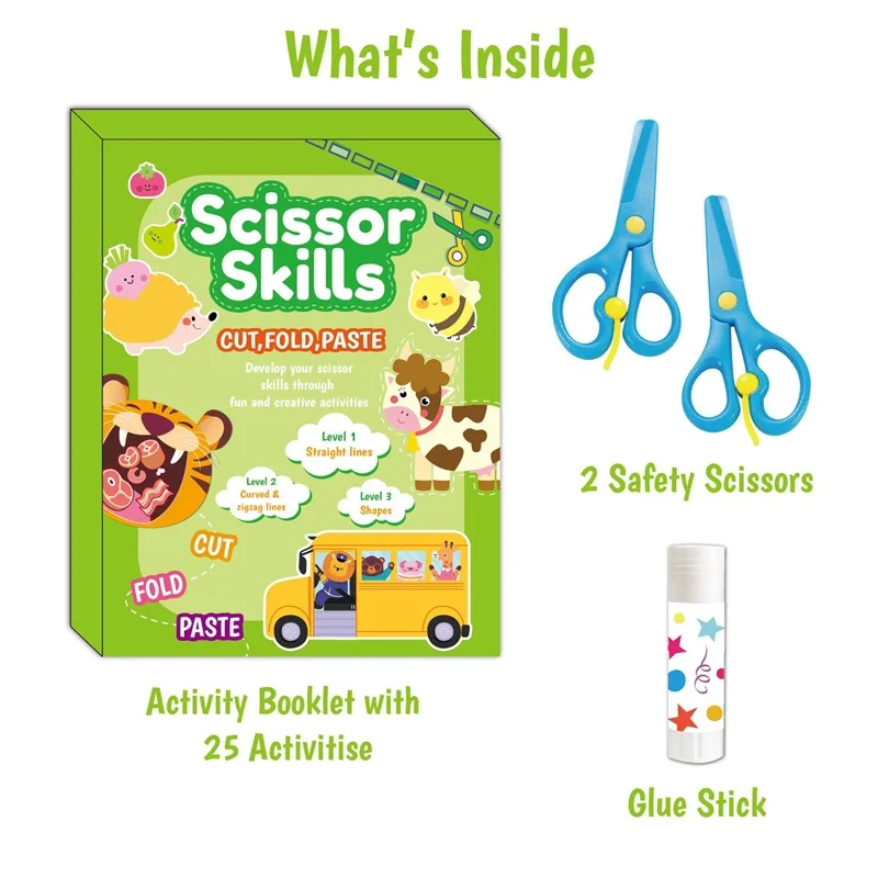 Children's Paper Cutting Set Animal Cartoon DIY Puzzle Paper Cutting Book Kindergarten Fun Handicraft