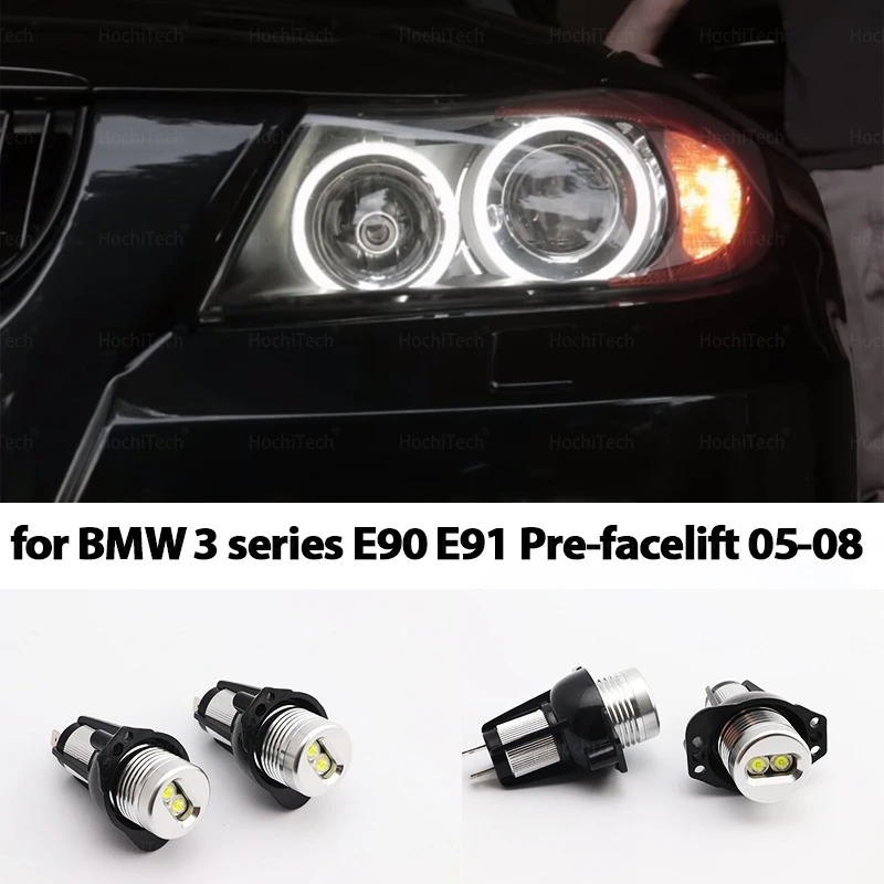 20W white LED Angel Eyes Marker Lights Bulbs Headlight Error Free for BMW E90 E91 3 Series 325i 328i 335i 2006 2007 2008