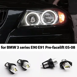 Ampoules de feux de position à yeux d'ange LED 20W sans erreur pour BMW E90 E91 3 Series 325i 328i 335i 2006 2007 2008