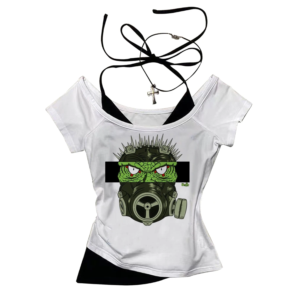 Dorohedoro cropped top women vintage cheap japanese emo gothic t shirt vintage grunge alternative  cheap meme