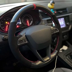 Car Steering Wheel Braid For Seat Leon 5F Mk3 2013-2020 Ibiza 6J Tarraco Arona Ateca Alhambra Suede Car Steering Wheel Cover