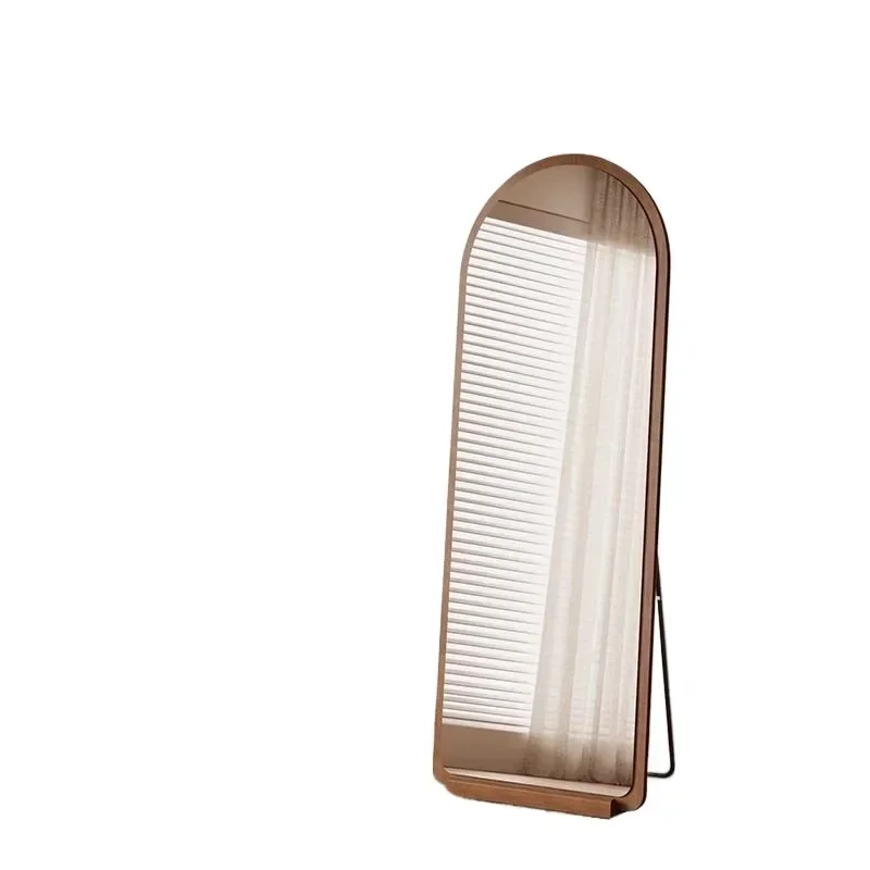 Arched Floor to Ceiling Full Length Mirror with Base Anti Explosion Medium Antique Style for Household Bedroom
