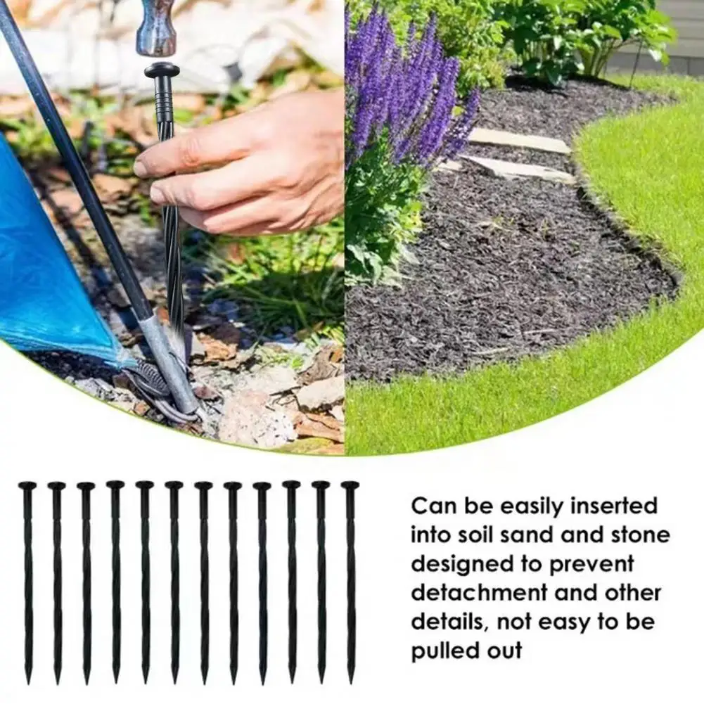 50Pcs Edging Spike Sharp Tip Heavy Duty Fix Anti-rust Impact Resistance Edging Stake Garden Tool