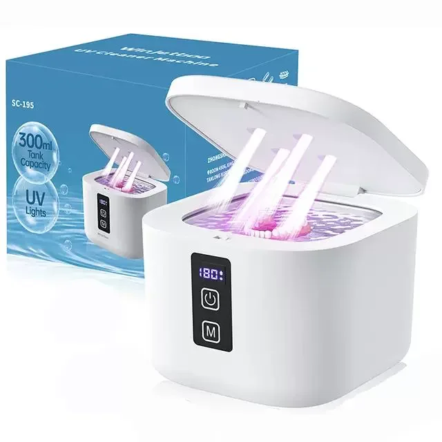 48kHz UV Ultrasonic Denture Cleaner 3 Cleaning Modes 220ml Timer Retainer Aligner Braces Cleaning Pod