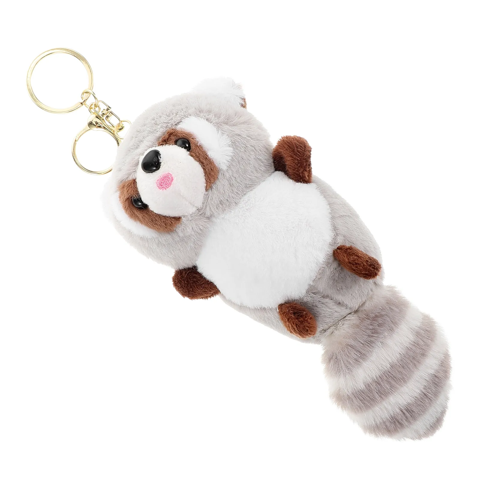Raccoon Keychains Soft Stuffed Animal Keyring Mini Pendant Bag Purse Decoration Cute Backpack Charm Party Favor