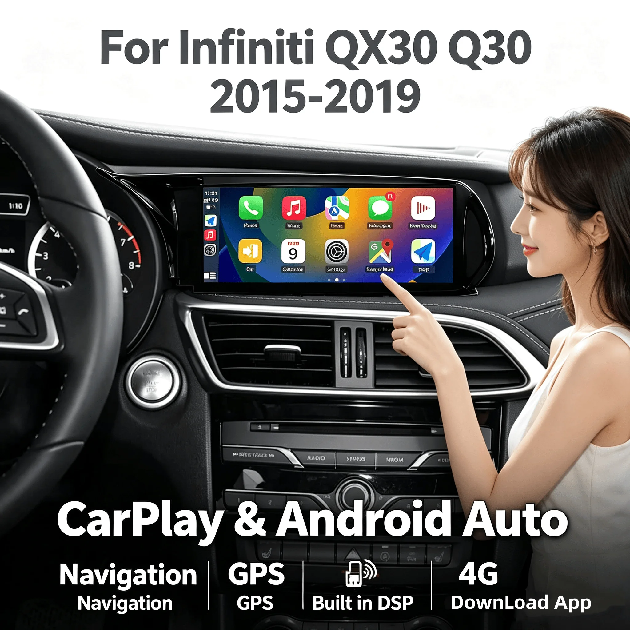 Android radio LHD/RHD For Infiniti QX30 Q30 2015-2019 10.25inch 8+256 car intelligent systems wireless carplay multimedia player