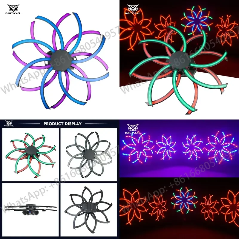New 180W 360 Rotating Double-layer RGB Background Fan Light DMX LED Pixel Windmill Light for Stage Concert Show