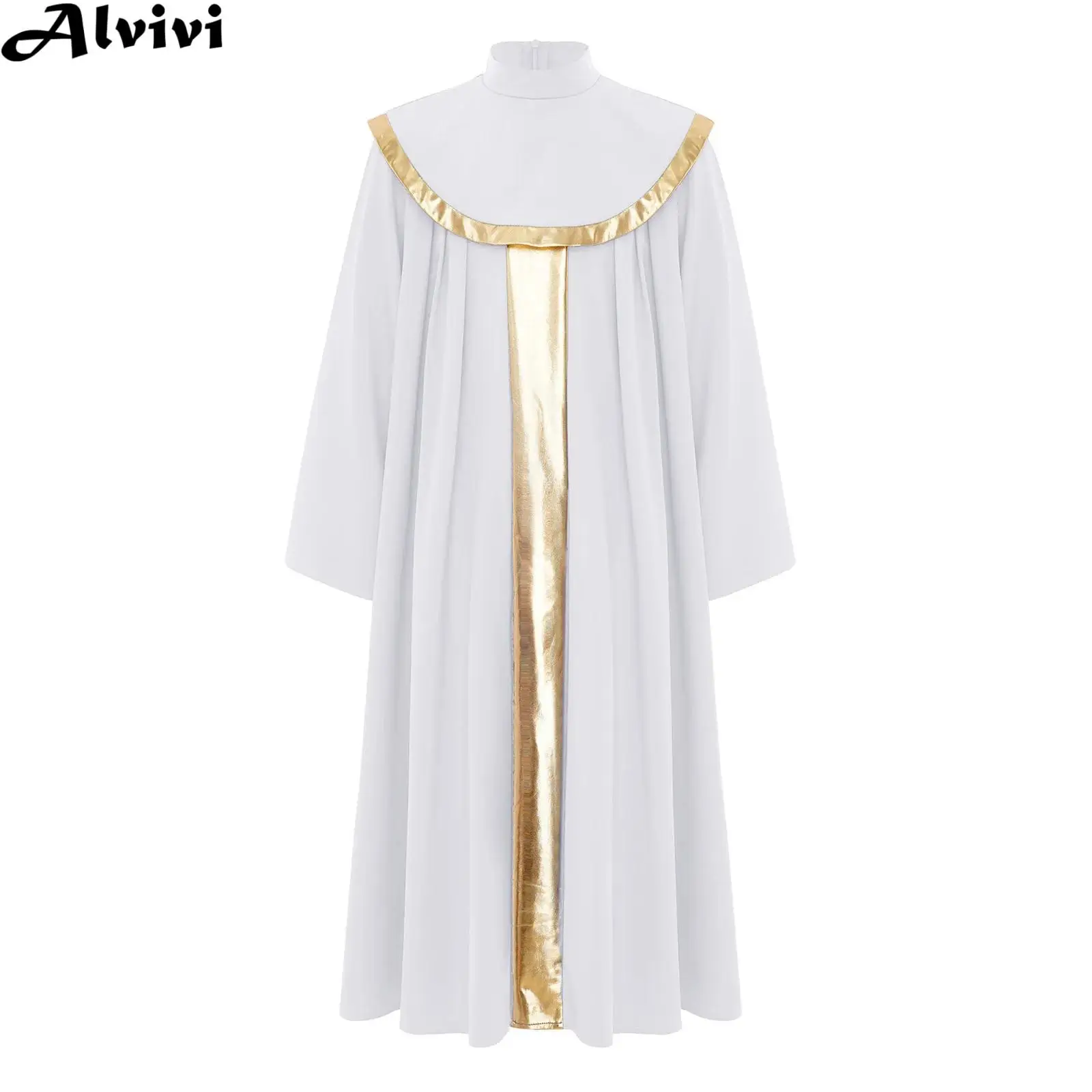 Kids Choir Worship Praise Dance Robe Long Sleeve Liturgical Prayer Gown for Church Events Halloween Pastor Priest Cosplay Party