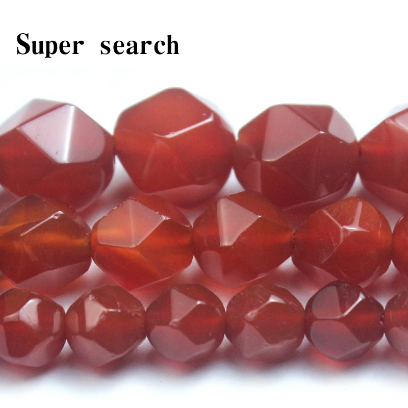 Natural Stone Beads Aaaaa Red Agate Carnelian Loose Beads With Cut Surfaces 6 8 10mm for Bracelets Necklace Jewelry Making