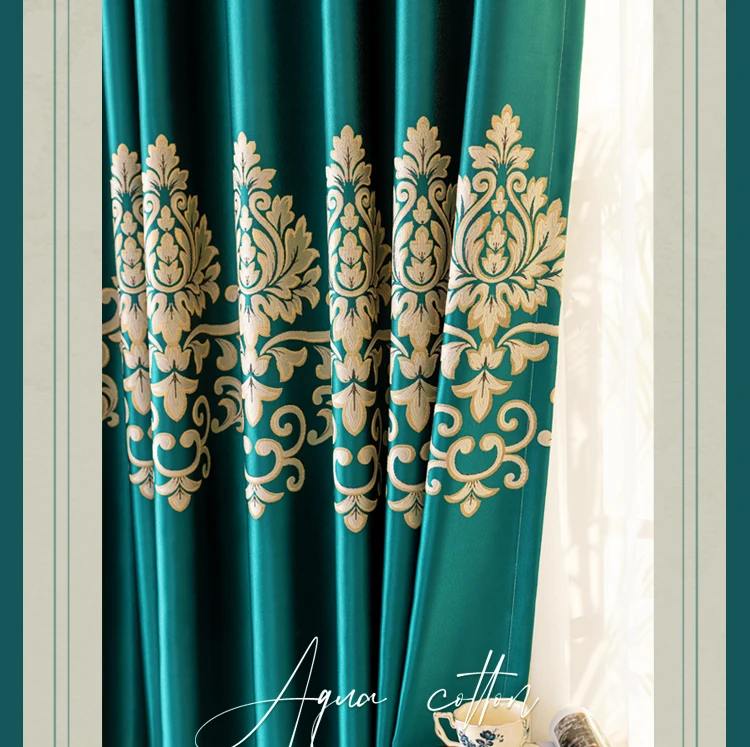 New Blackout Curtain Finished Product Bedroom Bay Window Jacquard Living Room Heat Insulation Sun Protection Sunshade Cloth