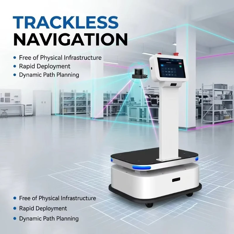 AMR Delivery Robot Compact Body Structure Autonomous Delivery Robot Freely Pass Through Narrow Corridors In Modern Intelligent