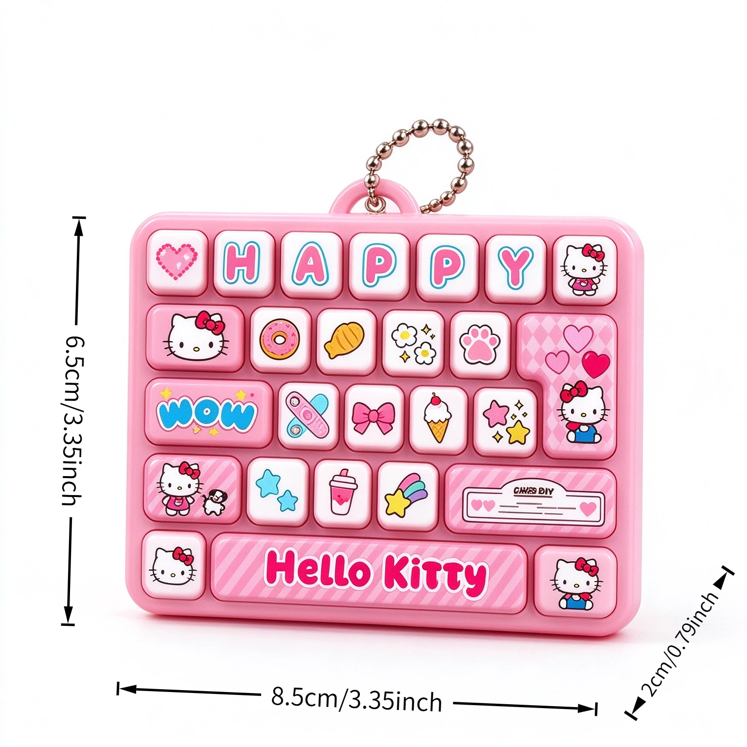 26 키캡 클릭커 Sanrio Decompression Keyboard Toy Set Keychain Meileti&Hello Kitty Fingertip Press Creative 26 Key Keyboard Pendant ﻿
