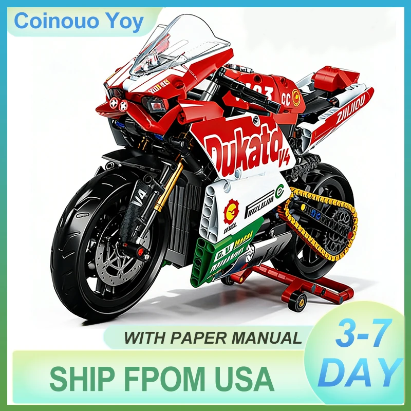 

Collectible 1:8 MG02 MOC Technical Speed Sport Motorcycle Model Building Block Brick Assembly Puzzle DIY Toys Christmas Gift Boy