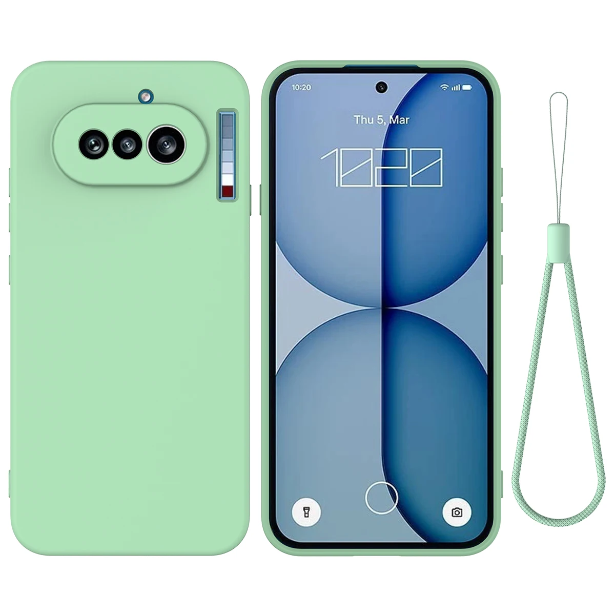 

Shockproof Soft Liquid Silicone Case for Nothing Phone 4A, Slim Skin Fleece Camera Protection Phone Cover Lanyard Retail Package