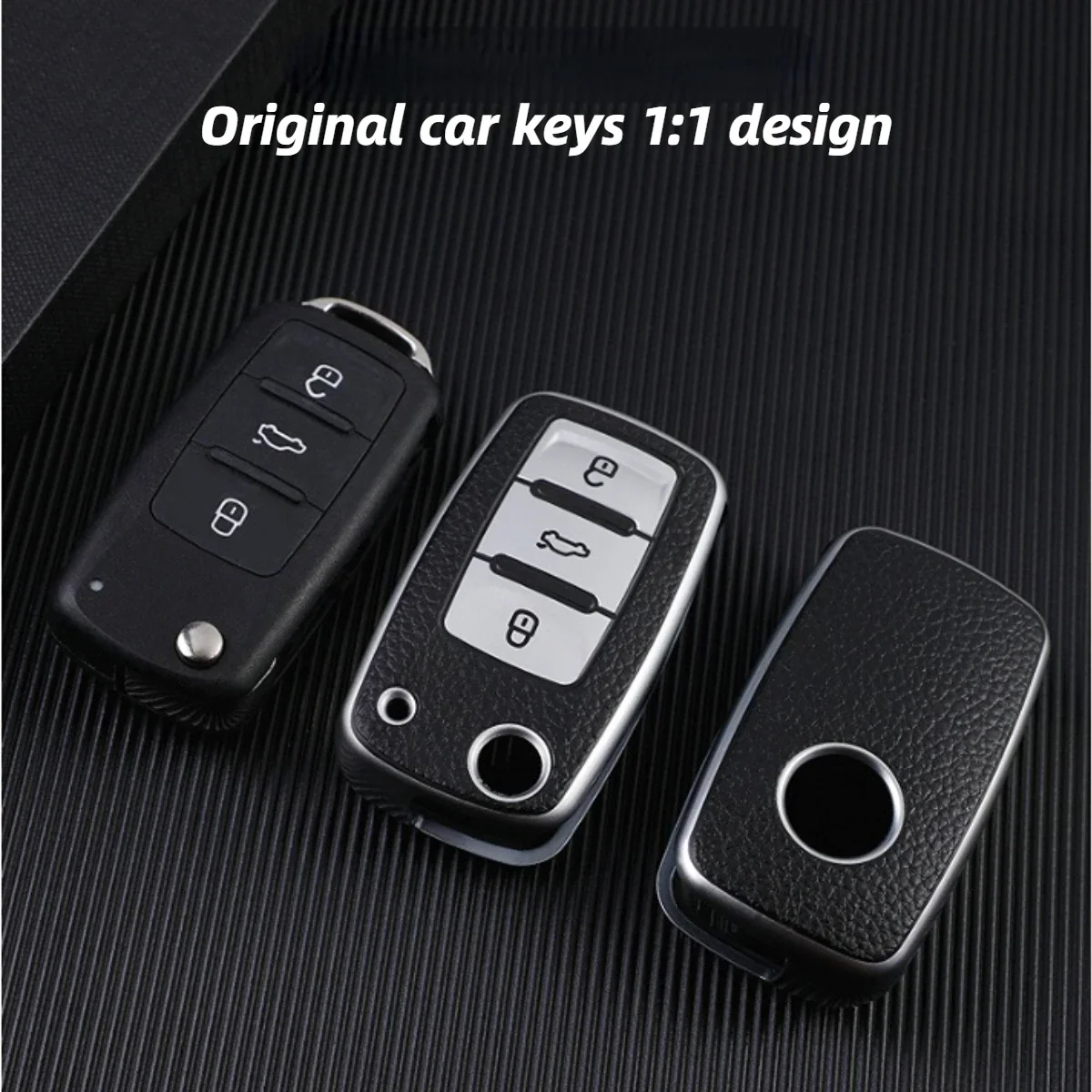 VW Leather Car Key Case Full Cover for Volkswagen Polo Tiguan Passat Golf Jetta Lavida Skoda Octavia Protection Shell Bag