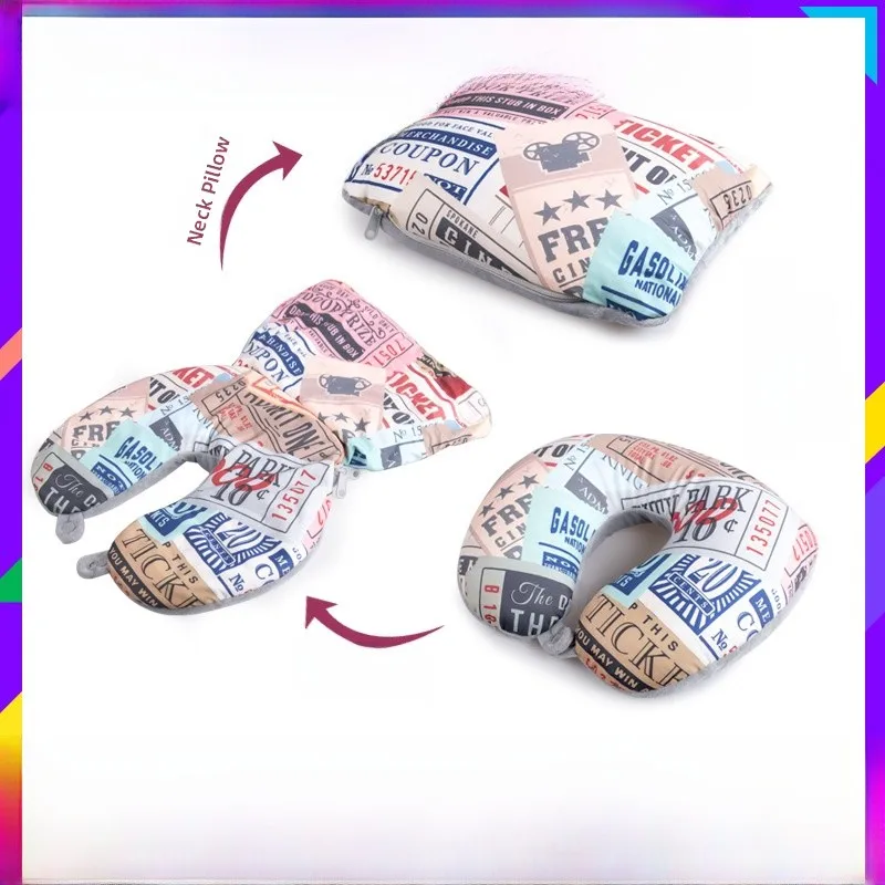 Versatile 2-in- Travel Neck Pillow U-Shaped Pillow Gift Item That Can Be Deformed European Style Creative Festival Supplies