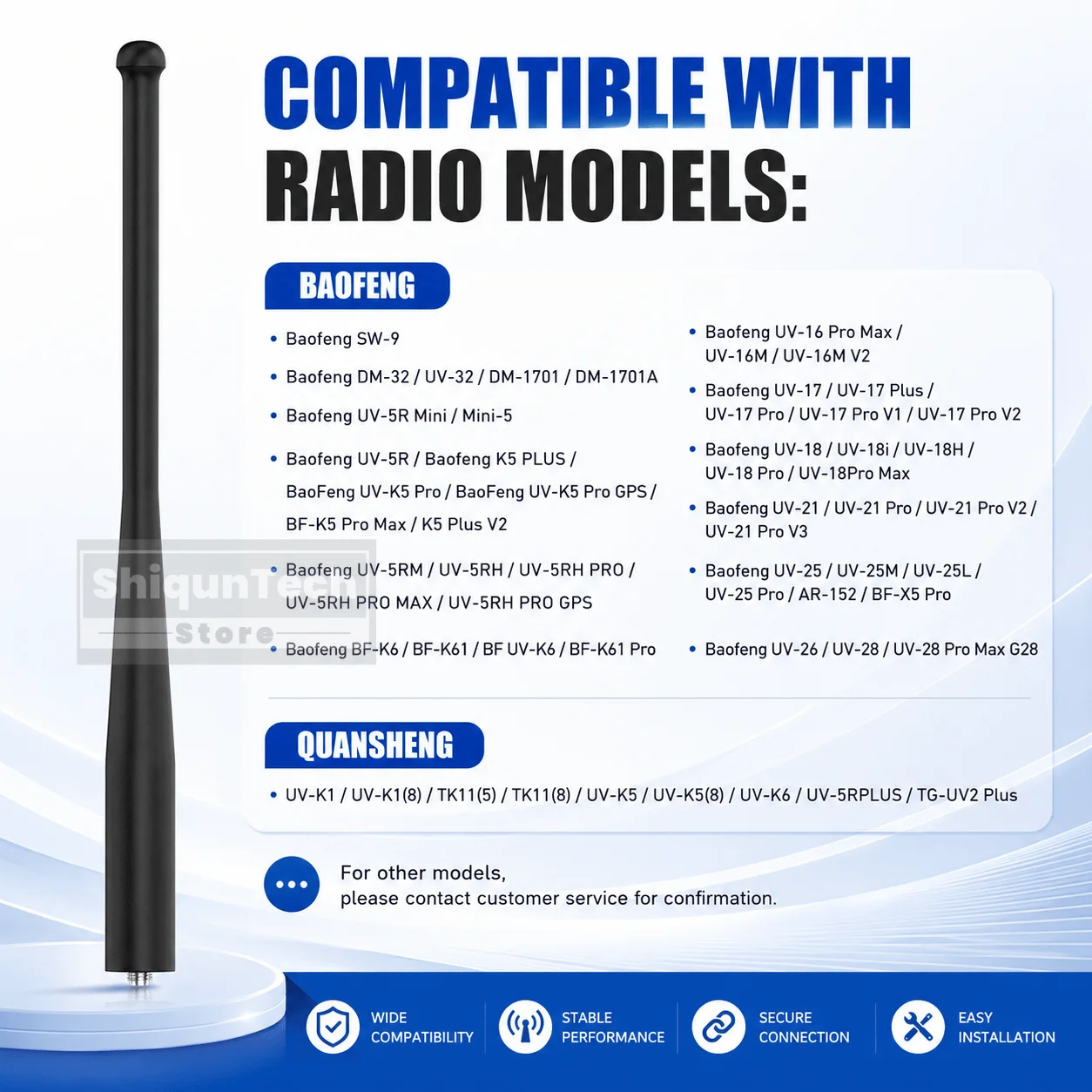 Original Baofeng DM-32 UV-32 Walkie Talkie Antenna Accessory SMA-Female FM/137-174MHz/400-520MHz VHF UHF For SW-9 Two-Way Radios - view 5