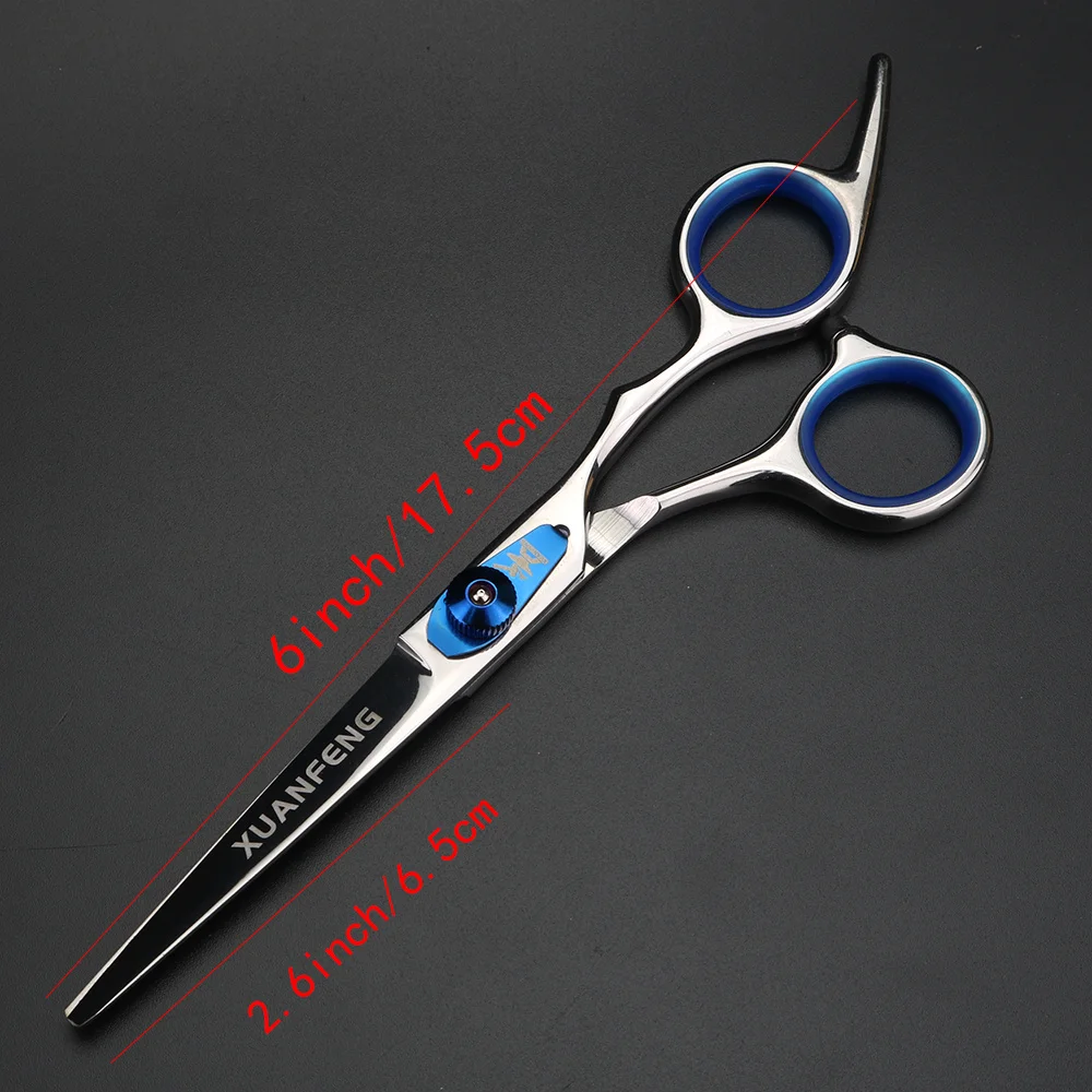 XUANTENG مقص شعر رصاصة زرقاء 6 بوصة، أدوات قص الشعر المنزلية، مقص القطع، ومجموعة مقص التخفيف #2