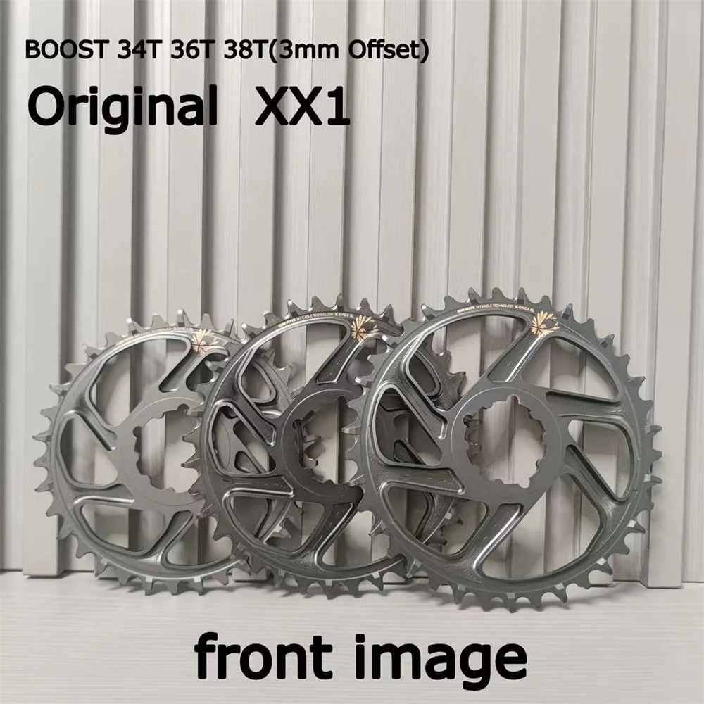 Original sram xx1 nx eagle chainring boost 34t 36t 38t etiqueta de ouro 12s anel de corrente de manivela 3mm