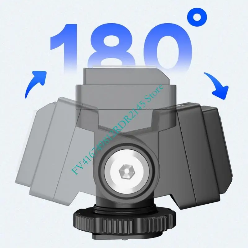 B2EF Metal Plastic Hot Shoe Adapter for Flash 180 Brotation PC Syncing Port