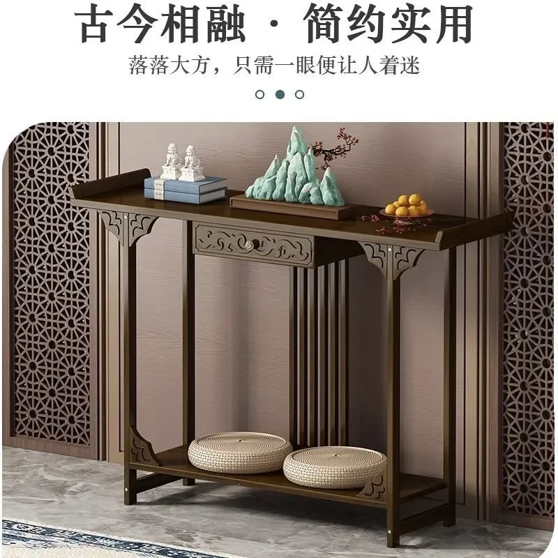 New Chinese Style Entrance Table Antique Console Table for Entryway Hallway Wall Mounted Narrow Side Table Decorative Storage