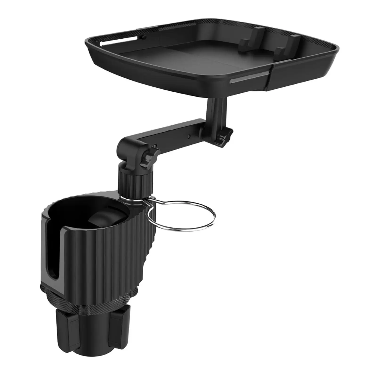Car Food Tray Cup Holder Stay Saving Multifunctional Dinner Plate Portable Black 360 Swivel Arm Extendable Base