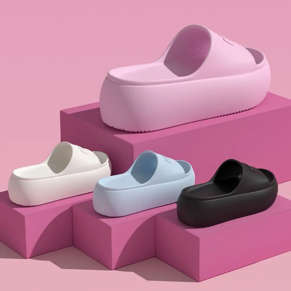 Fashion Non-slip Thick Sole Slippers Height Increasing Summer Style Home Slippers Comfort Bathroom Slippers Summer Outdoor