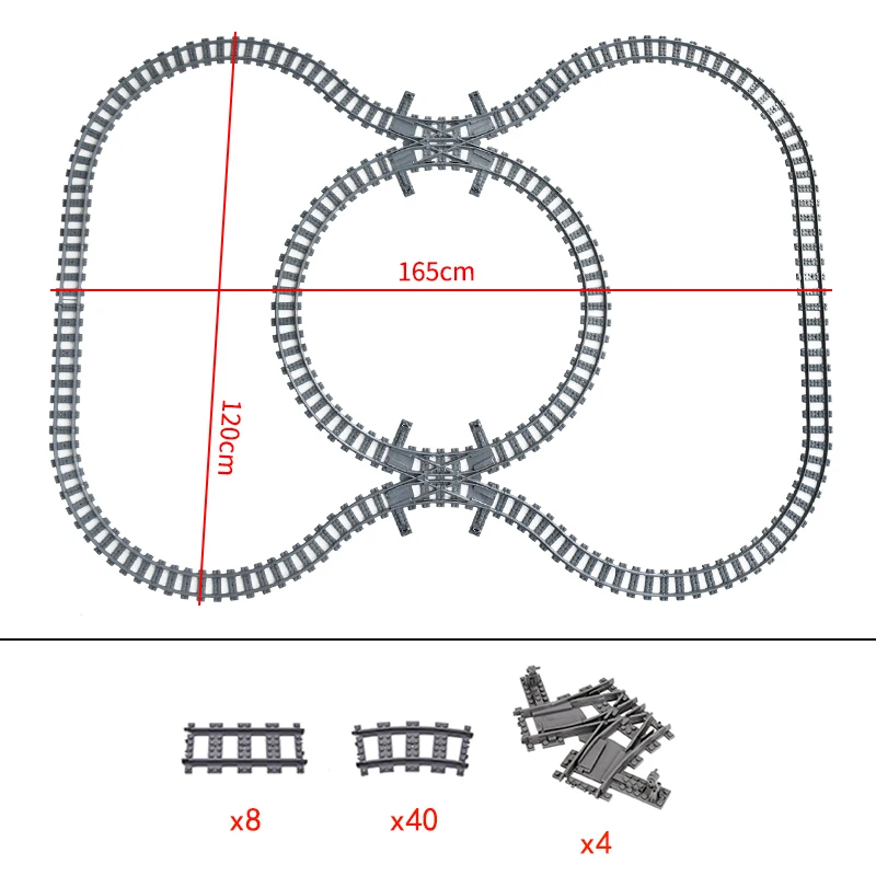 

MOC Creative City Train Points Switching Tracks Flexible Railway Crossings Rails Forked Building Block Bricks kids Toys gifts