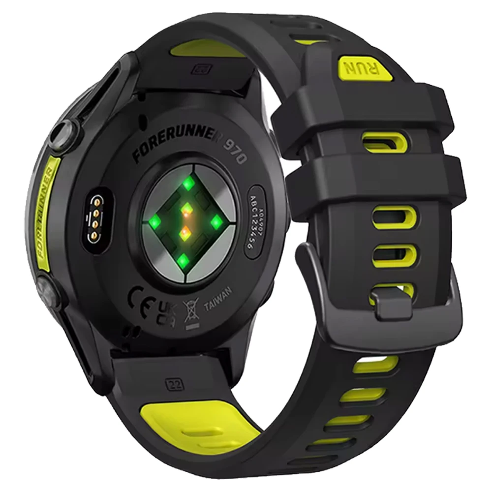 22mm 투톤 스포츠 실리콘 스트랩 가민 포러너 970 965 745 밴드 가민 포러너 955 솔라 945 935 소프트 팔찌