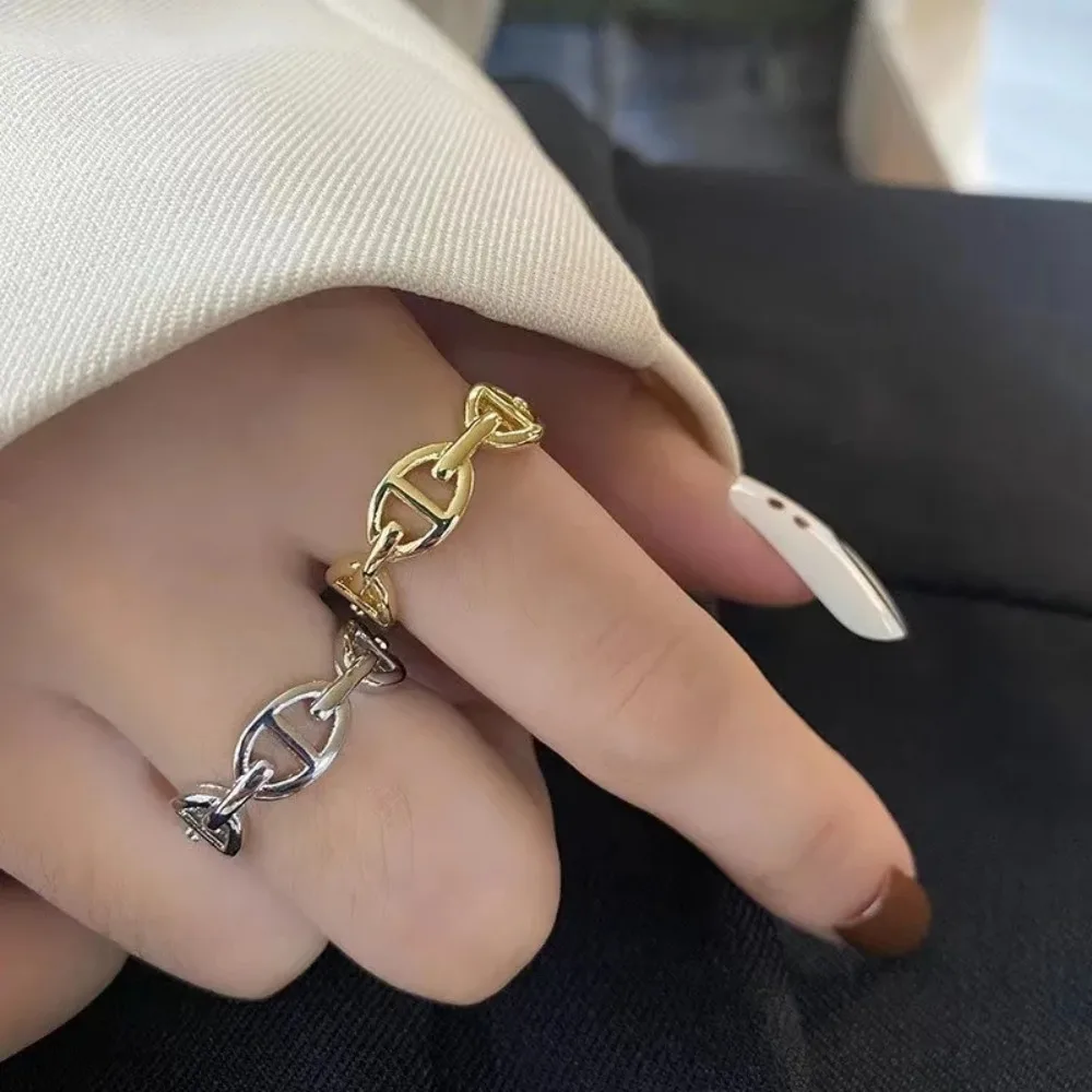 

Ins Fashion Minimalist Style Multi-layer Hollow Pig Nose Personalized Design Ring Versatile for Girlfriends Sweet Gentle Ring