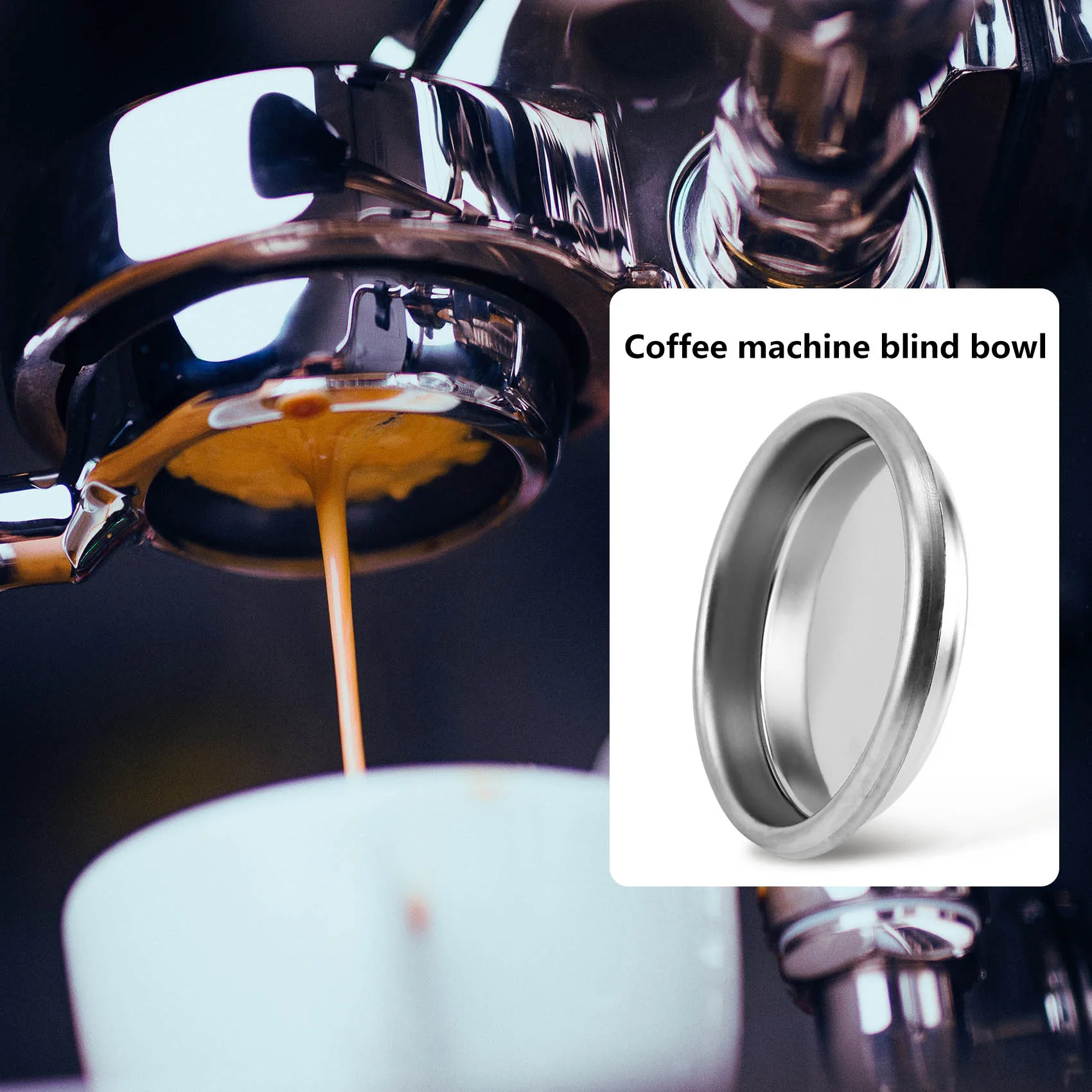 Mesin kopi 58Mm Filter kosong/baja tahan karat Backwash membersihkan mangkuk buta aksesoris mesin kopi