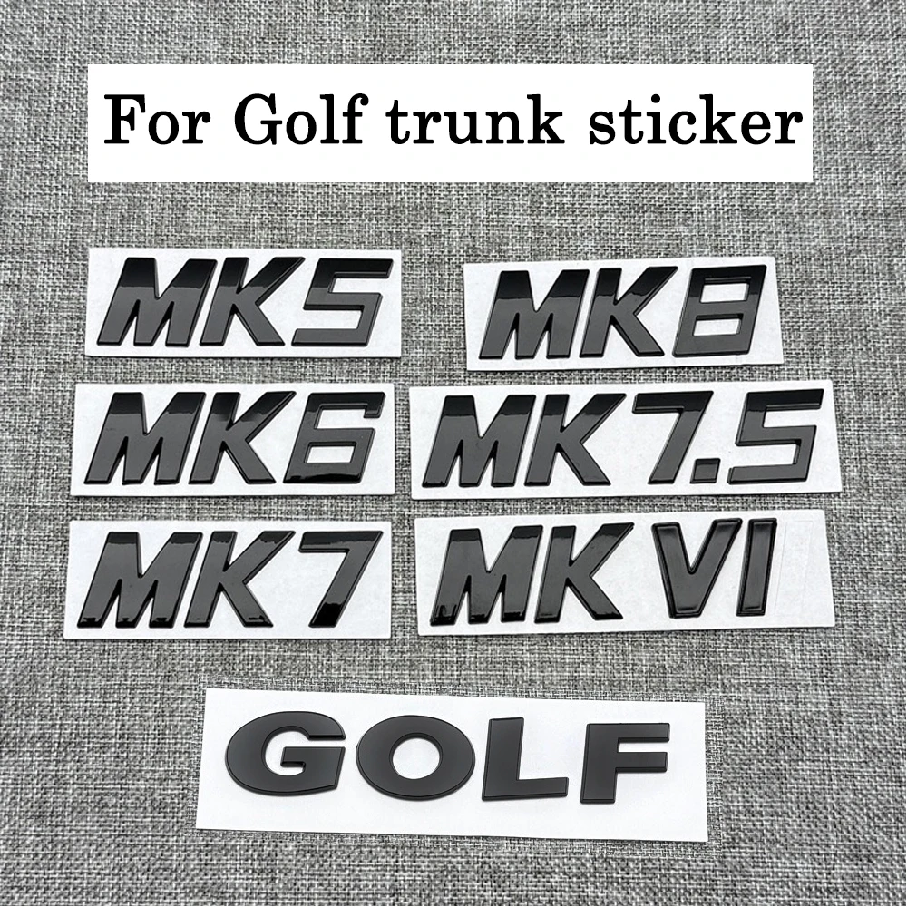 

3D ABS блестящий черный логотип гольфа, эмблема гольфа, наклейка на задний багажник автомобиля, значок для Golf 4, 5, 6, 7 8 MK5 MK6 MK7 MK7.5 MK8 MK VI, аксессуары