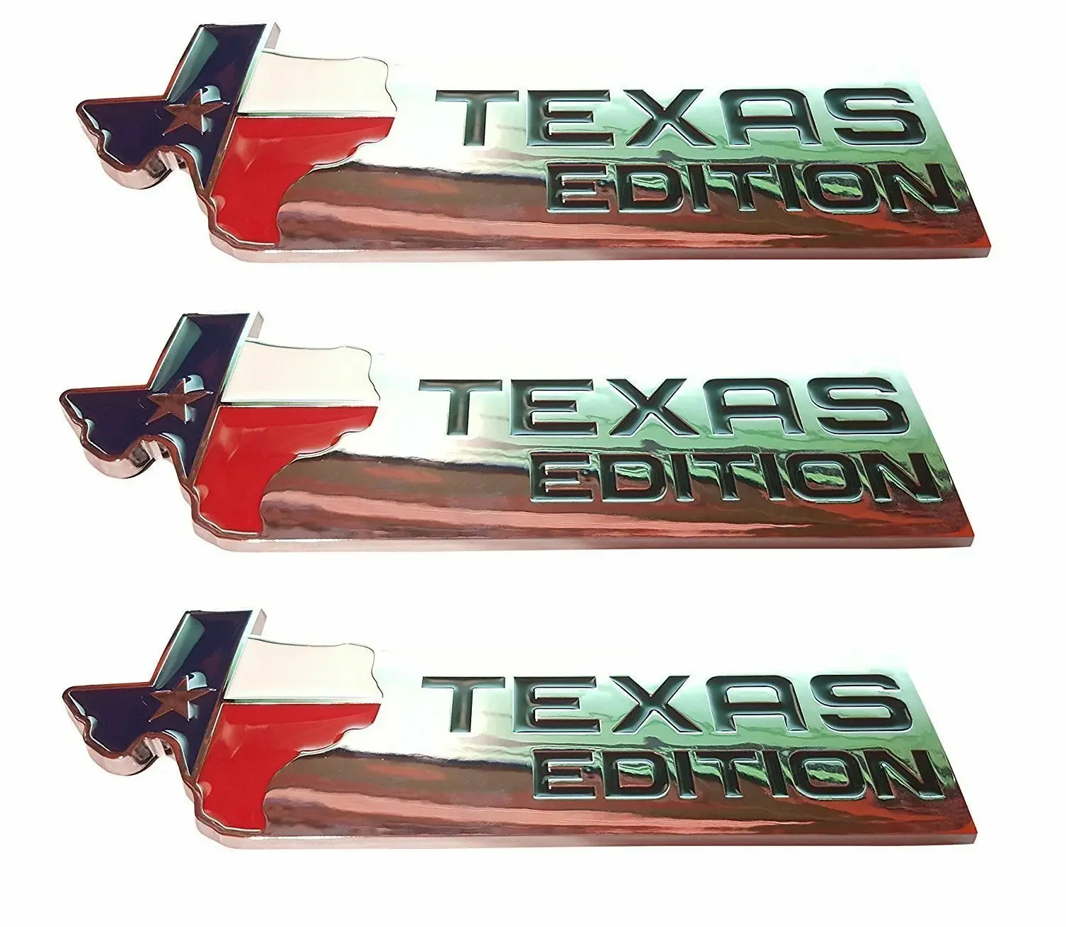

3pcs Chrome TEXAS EDITION Car Auto Trunk Tailgate Emblem Badge Decal Sticker ABS