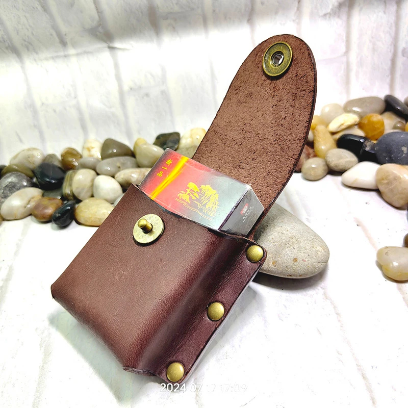 กระเป๋าหนังใส่บุหรี่แบบทำมือ ยี่ห้อ Blongk พร้อมซองใส่ไฟแช็ก รุ่น MF-XY สำหรับผู้ชาย