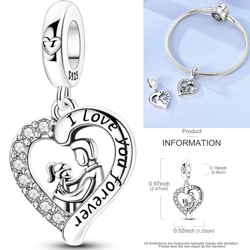 2026 Neuer 925 Sterling Silber Schleifen-Charm Herz Keltischer Knoten Perlen-Anhänger Passend für Europäische Armbänder DIY Damen Schmuck Geschenk – Detail 33