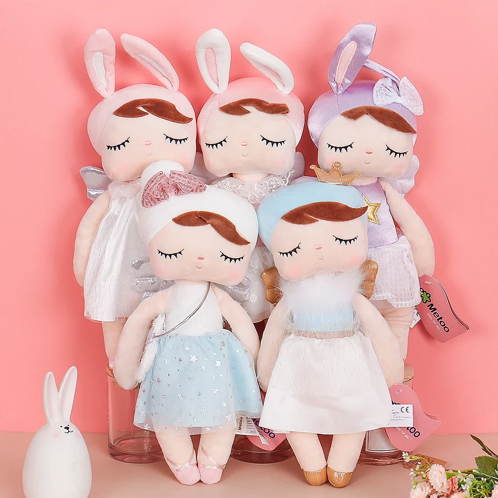 Metoo Doll Plush Toys for Girls Baby Cute Rabbit Animals Beautiful Dreamy Angela Stuffed Toy Birthday Gifts for Kids Children