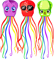 New Outdoor Fun Sports High Quality Cute Octopus Kite  With Handle And Line Good  Flying  For Kids