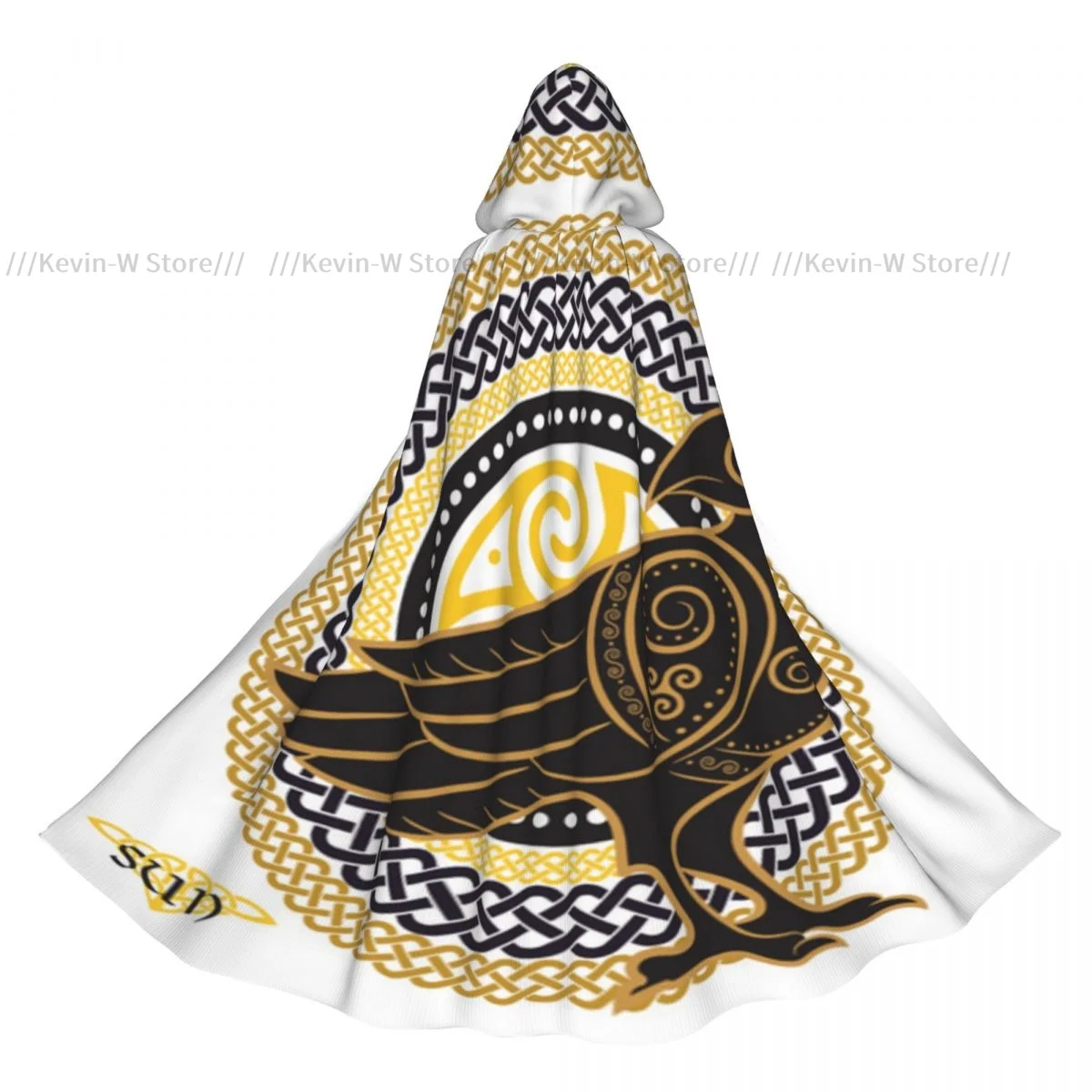 

Raven Celtic Sun Hooded Cloak Polyester Unisex Witch Cape Costume Accessory