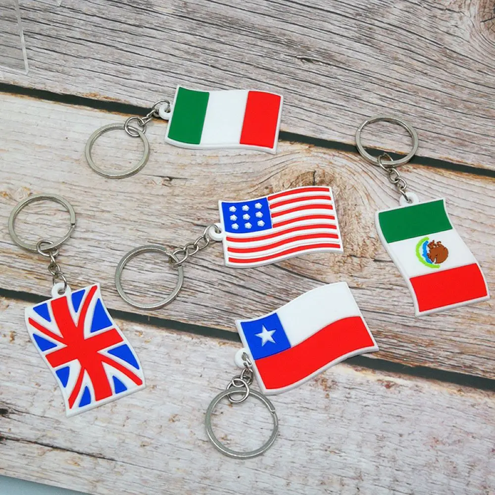 MINISO1PCS Flag keychain Charm pvc keychain Children's toy Pendant Keychain trinket Popular jewelry Key accessories Key holder