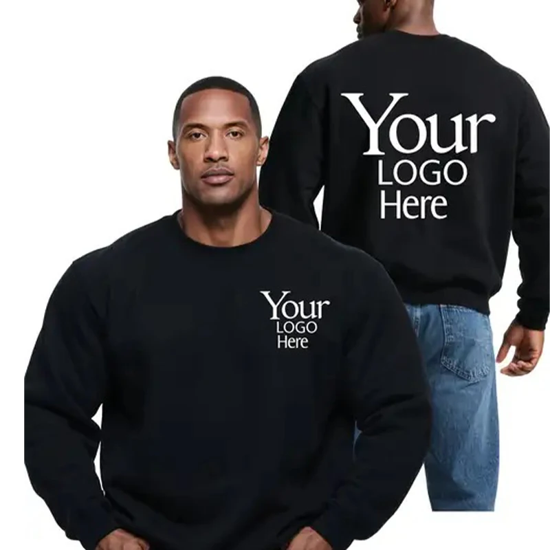 Customized Round Neck Hoodies Men Fashiong Printed O-Neck Loose Long Sleeve Pullover Women Personality Streetwear Sweatshirts