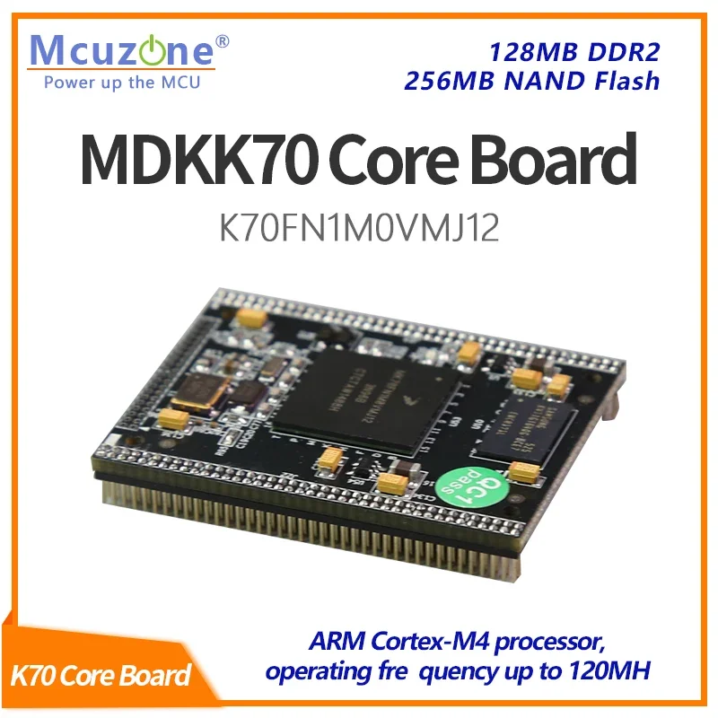 

Ядро MDKK70 Freescale Kinetis, 120 МГц Cortex-M4, K70FN1M0VMJ12, 128 МБ DDR2, 256 МБ NAND, ЖК-дисплей, Ethernet, CAN, UARTx6, 16 битADC