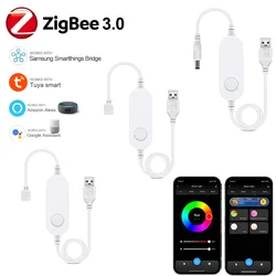 5V USB Zigbee 3.0 Smart Home RGB/RGBCCT Led Controller Dimmer Mini Switch Współpracuje z Tuya Gateway SmartThing Alexa Google Home