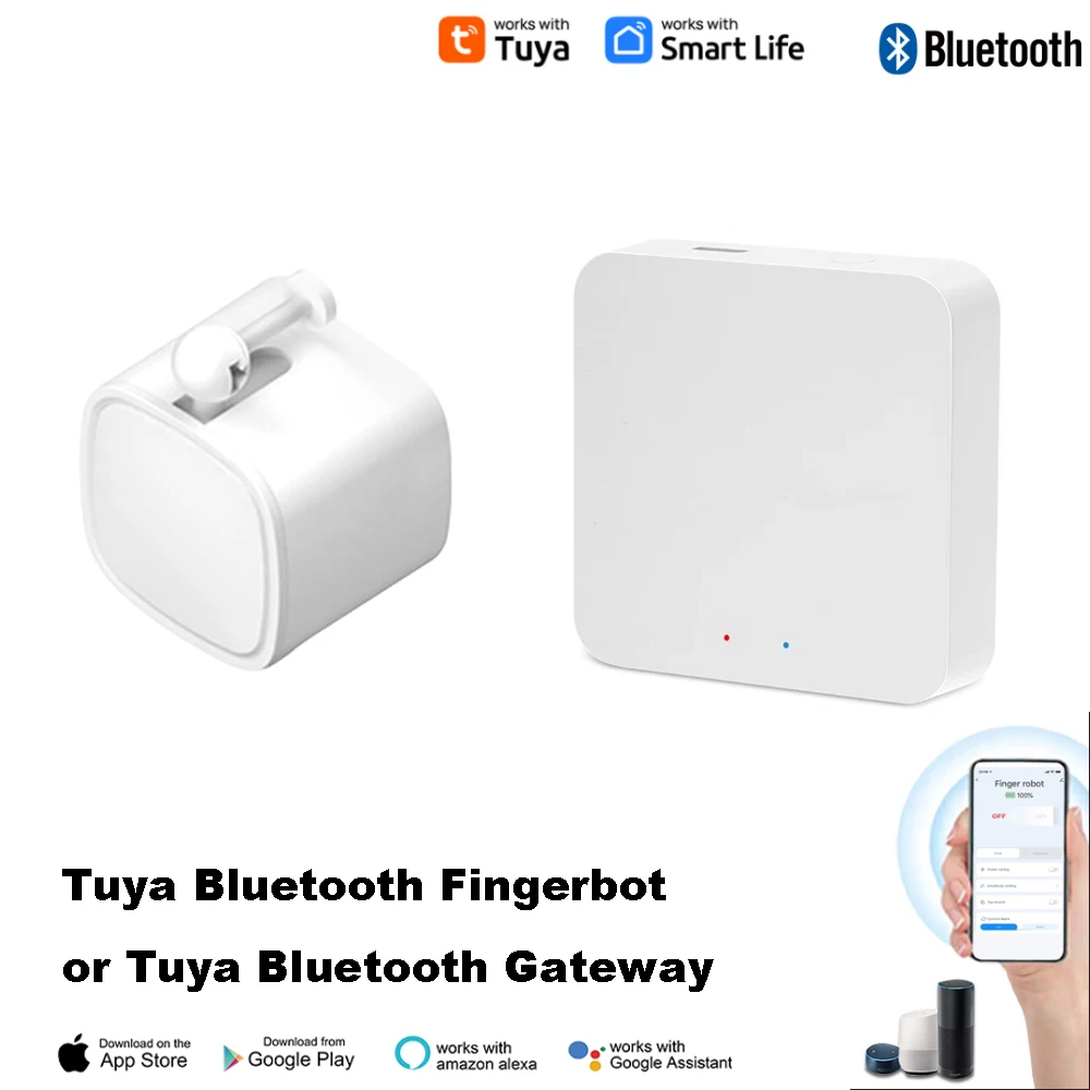 Tuya Bluetooth Finger Robot Switch Button Pusher and Tuya Bluetooth Gateway for Choosing APP Fingerbot Arms Wireless Switch