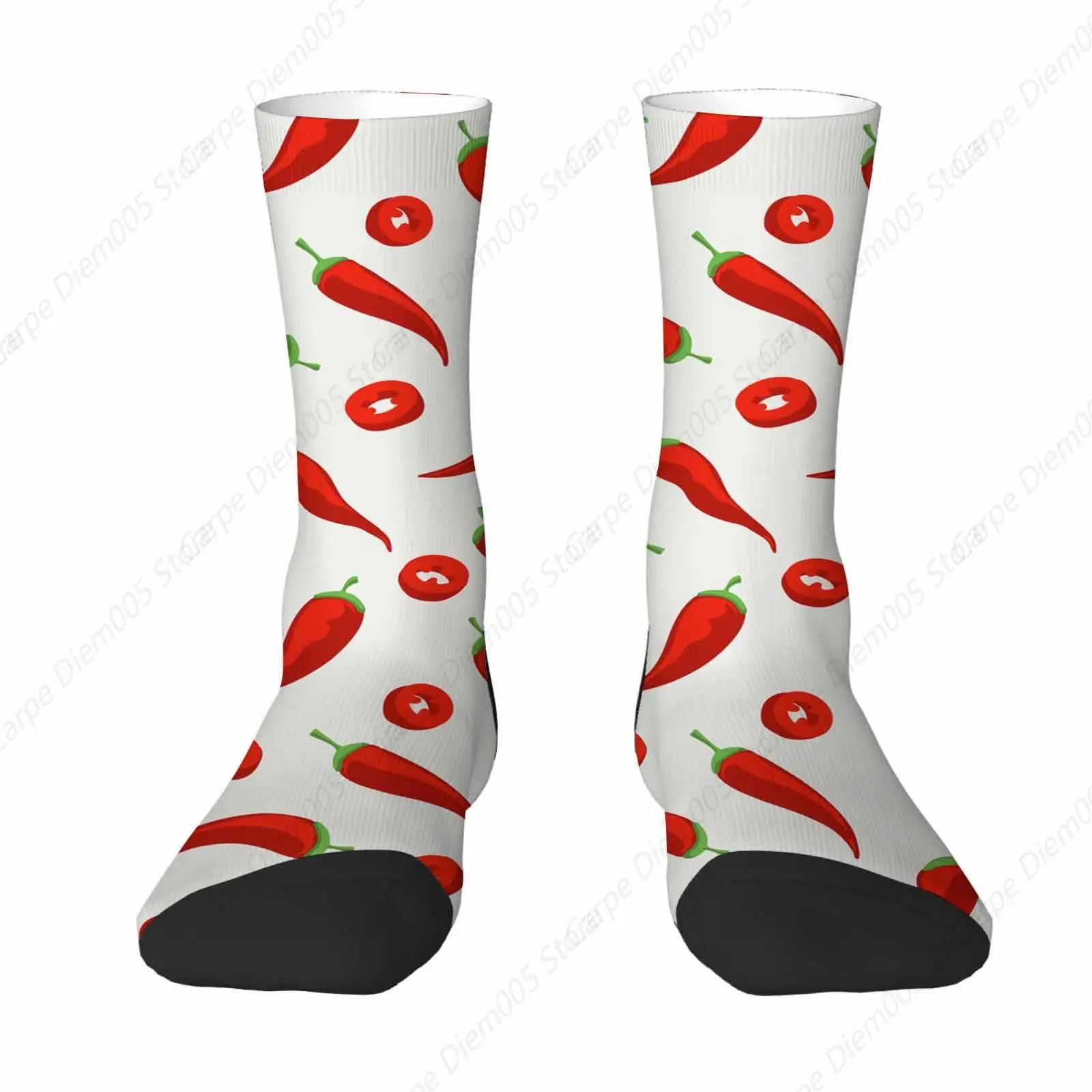 Mexican Pepper Funny Novelty Crazy Crew Socks Spicy Hot Mexico Chili Red Mens Socks For Women Gifts Dress Socks