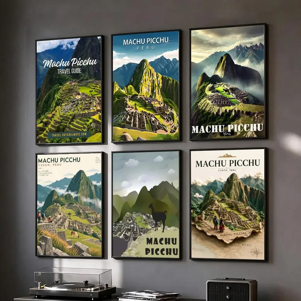 pattern Machu Picchu Poster Poster HD Printing Vintage Luxe Home Decor Wall Art for the Living Rooms Entryways Gift