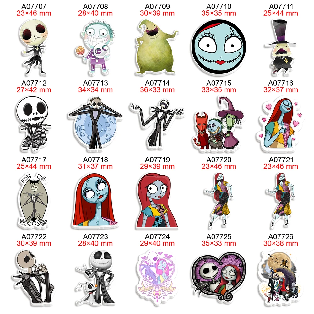 Jack Skeleton Halloween Cartoon Planar Resin Printed Disney nightmare before christmas  30pcs