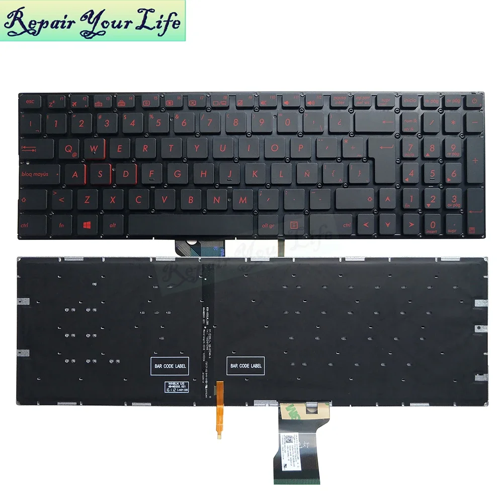 

BG FR LA UK GR TR Red Backlit Keyboard for Asus GL502 GL502V GL502VT GL502VY GL502VM, Latin Germany French AZERTY Bulgarian New