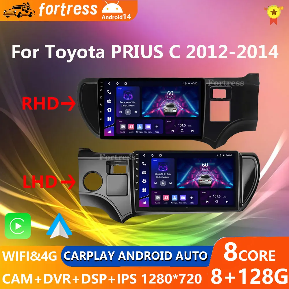 

Car Radio For Toyota Aqua Prius C 2011-2017 Multimedia Automotive Autoradio Carplay Android Auto Wireless Video Car GPS WIFI