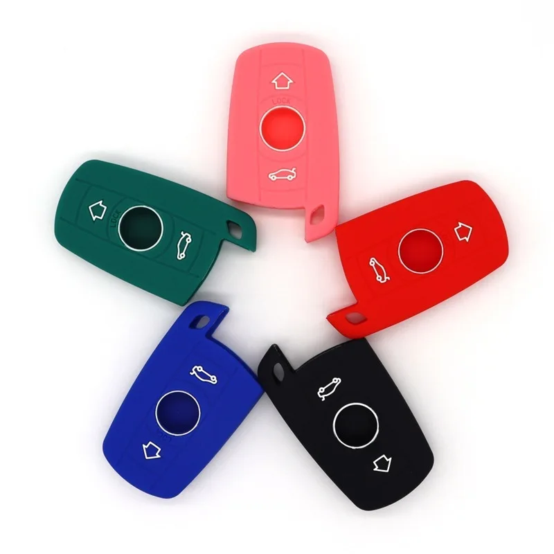 For BMW 1 Series 5 Series Model 3 Series 6 Series Z4X1X5X6 Key Silicone Protective Cover Car Remote Control Key Bag Five-colors